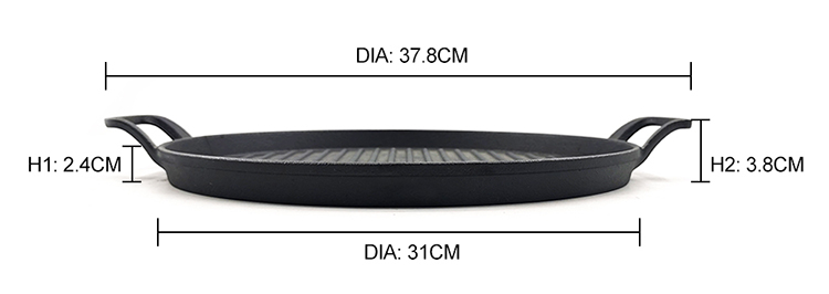 Cast iron grill plate size