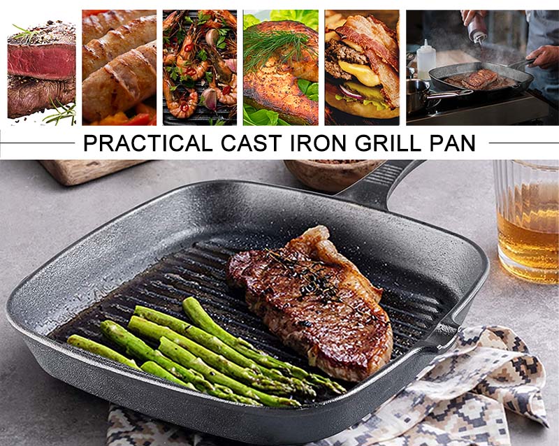 cast Iron Non-stick Square Grill Pan
