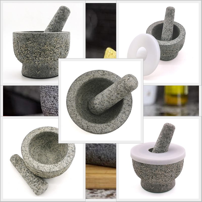 Amazon hot selling stone kitchenware granite mortar and pestle set