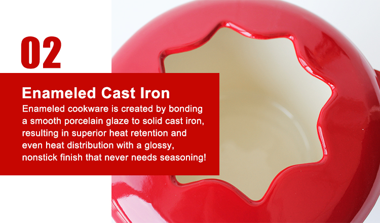 Enameled Cast Iron Fondue