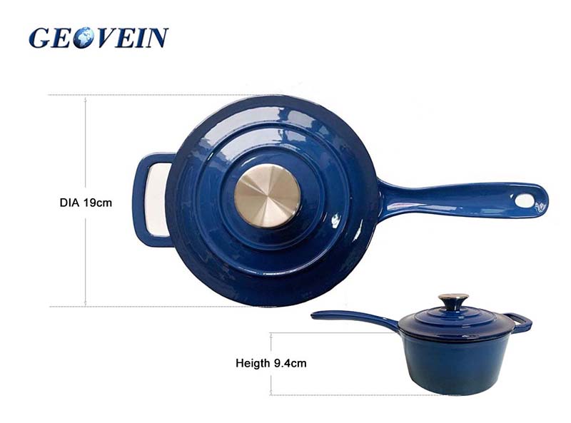 cast iron round saucepan Size