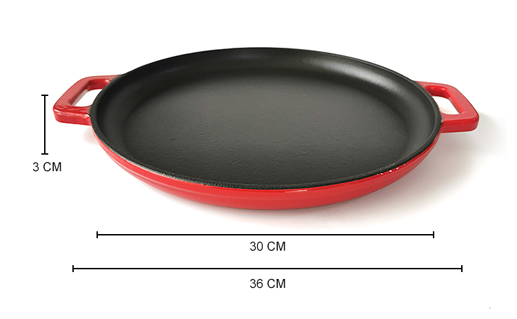 Cast Iron enamel cast iron non-stick pizza pan size