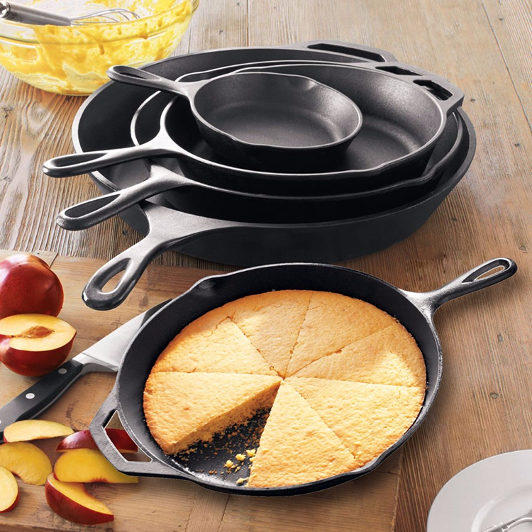 Geovein Pre-Seasoned Cast Iron Skillet Set Frying Pan Set