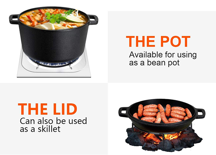 cast iron double dutch oven set