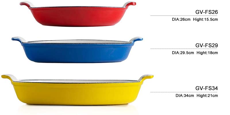 Enamel cast iron roasting pan Size