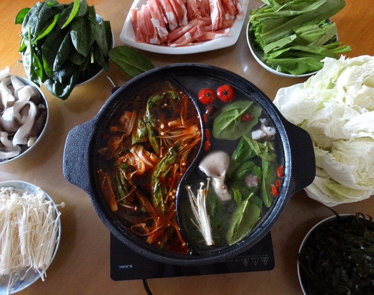 Traditional Chinese cast iron hot pot