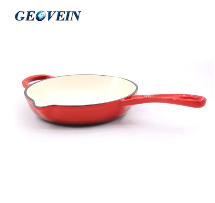 Enameled cast iron frying pan