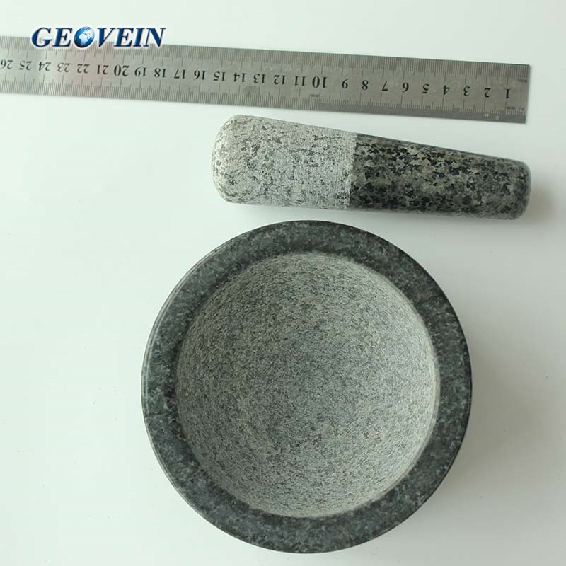 Mortar and Pestle,100% Natural Granite with polished For Grinding Spice and Making Sauces