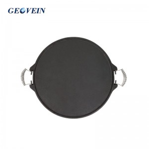 Pre-Seasoned Non-Stick Cast Iron Reversible BBQ Griddle Pan With Two Helper Handles