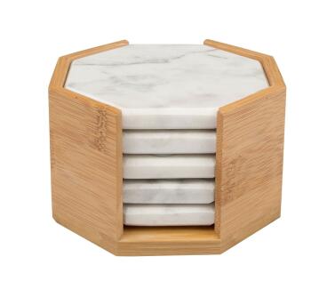 5-Piece Marble Coaster Sets