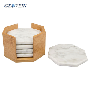 Octagonal marble coasters