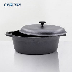 Cast Iron Pre-seasoned 7 QT Oval Casserole Dish Pot