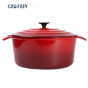 French Oven Enamel Cast Iron Casserole Stock Pot With Stainless Steel Knob
