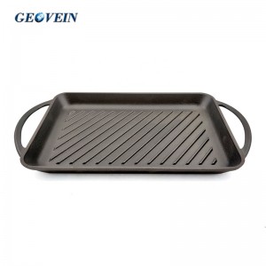 Cast-Iron Rectangular Grill Pan  with Two Loop Handles