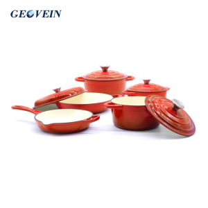 5 piece Enameled cast iron cookware set