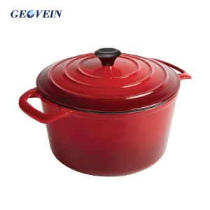 French Oven Enamel Cast Iron Casserole Stock Pot With Stainless Steel Knob