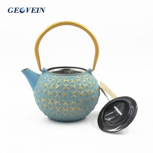 Wholesale 850ml Colorful Coffee Pot Chinese Traditional Cast Iron Teapot