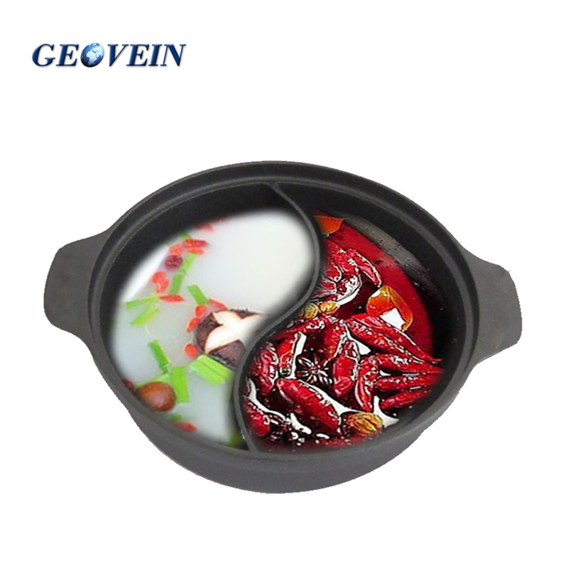 divided hot pot cast iron shabushabu pot Factory Supplier Geovein