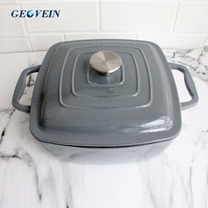 Enameled Cast Iron Square Dutch Oven