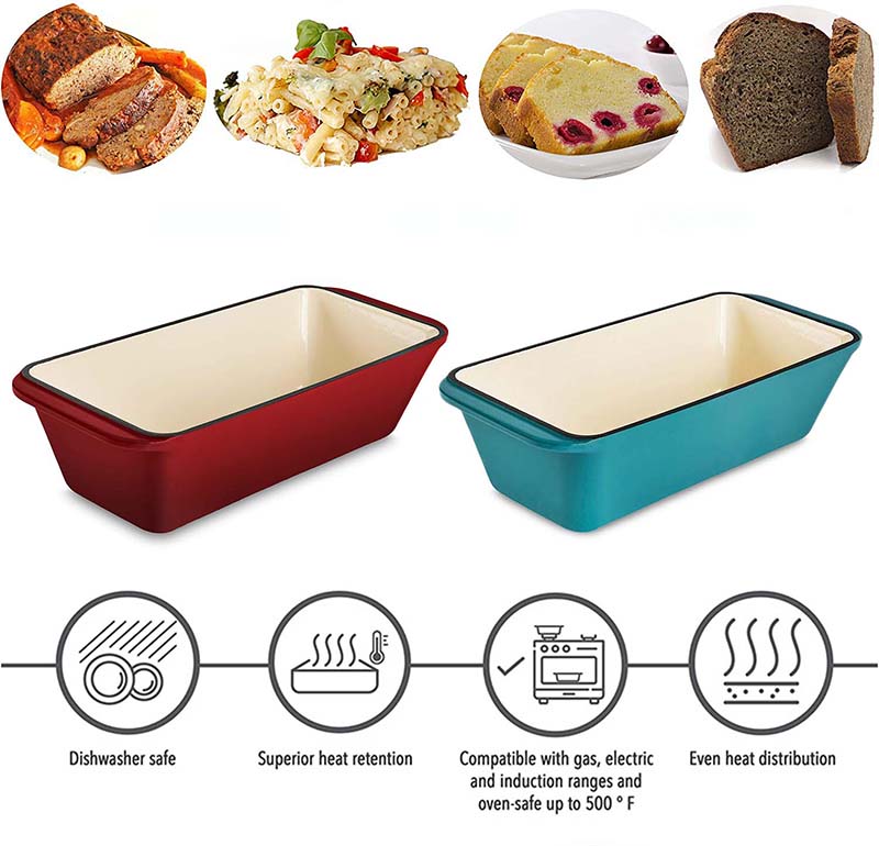 High-Quality Enameled Cast Iron Loaf Pan Bread Baking Mold