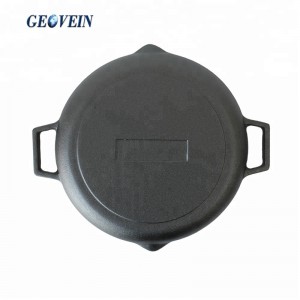 Round  Cast Iron Grill Pan With Two Helper Handles