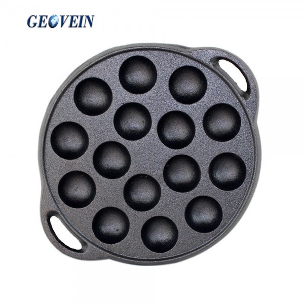 Bakeware Takoyaki Pan 15 Holes Cast Iron Muffin Pan