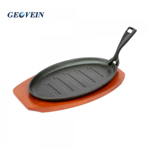 Cast Iron Fajita skillet Sizzling plate With Removable Handle