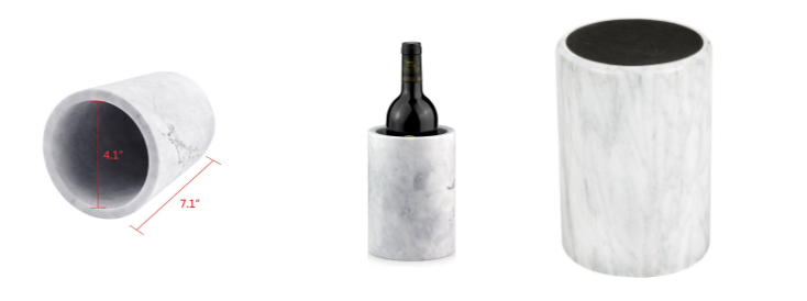 White Marble Wine Chiller Bucket Wine Bottle Chiller Champagne Bottle Cooler