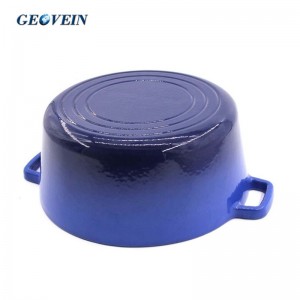 2 in 1 enameled cast iron double dutch oven with skillet Grill