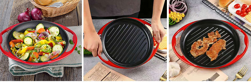 Enameled Cast Iron Grill Pan