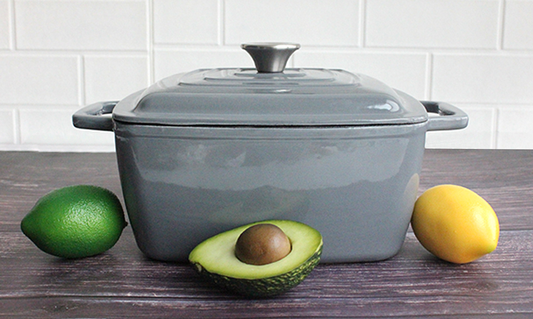 Gray Enameled Cast Iron Dutch Oven