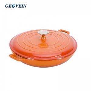 Round Enamel Cast Iron Casserole Dish With Two Ears