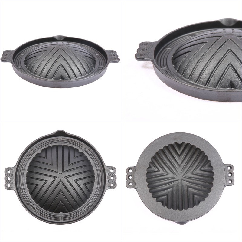 Non-stick Restaurant Round Cast Iron Camping BBQ Malaysia Griddle Plate