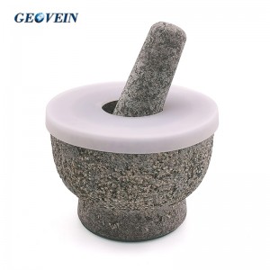 Granite Mortar and Pestle Set with silicone Lid