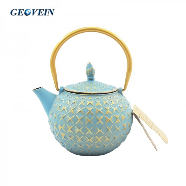 Wholesale 850ml Colorful Coffee Pot Chinese Traditional Cast Iron Teapot