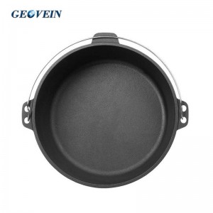 8 Qt Preseasoned Covered Cast Iron Dutch Oven for Camping