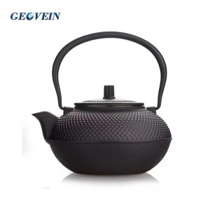 Black Cast Iron Tea Kettle Set Japanese Small Particles Style