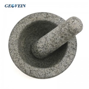 Granite Mortar and Pestle Set with silicone Lid