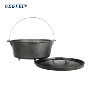 Camping cast iron casserole pot dutch oven