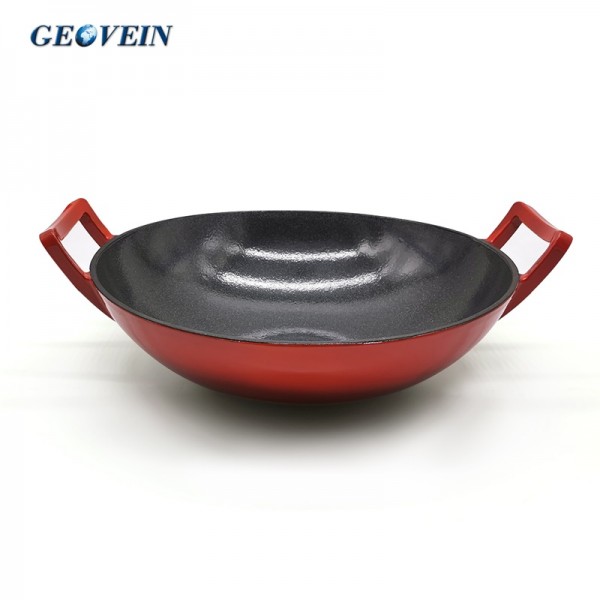 Cast Iron Wok with enamel coating