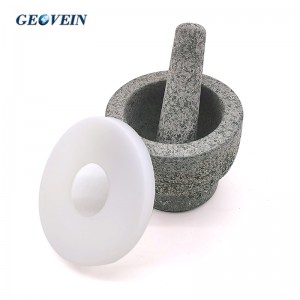 Granite Mortar and Pestle Set with silicone Lid