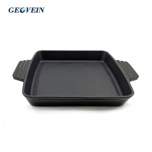 Square Baking Dish 3 layers matte enamel interior coating Enamel cast iron roasting pan