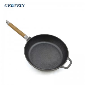 9.4 Inch Cast Iron Skillet with Removable Wooden Handle