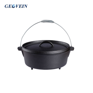 Camping cast iron casserole pot dutch oven