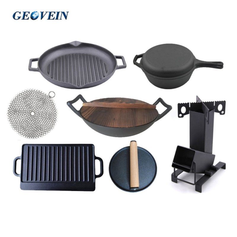 Cast Iron Cast Iron Camping Cookware and Stove