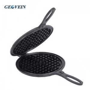 Pre-Seasoned Cast Iron Stovetop 2-Piece Hinged Waffle Maker