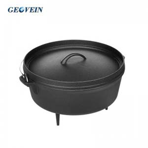 8 Qt Preseasoned Covered Cast Iron Dutch Oven for Camping