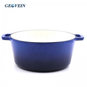 2 in 1 enameled cast iron double dutch oven with skillet Grill