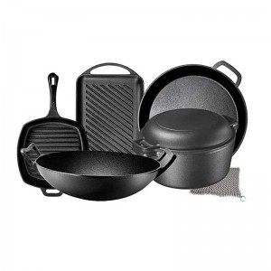 Cast Iron 7 Piece Bundle Gift Set Camping Cookware