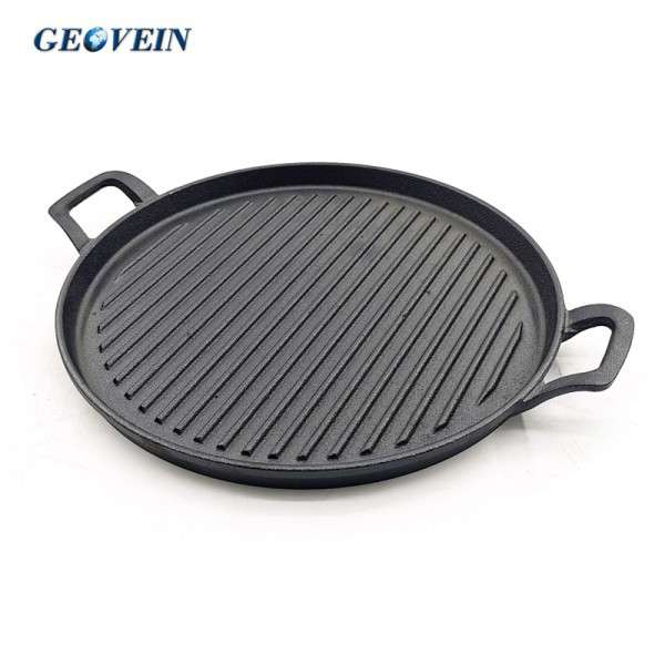 round cast iron grill plate With Dual Loop Handles